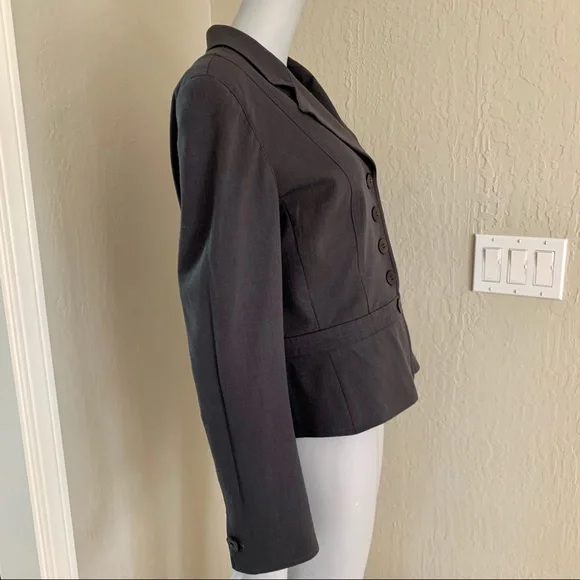 GIORGIO ARMANI Le Collezioni Wool Stretch 5 Button Blazer Jacket Grey Career 10 - Picture 8 of 15